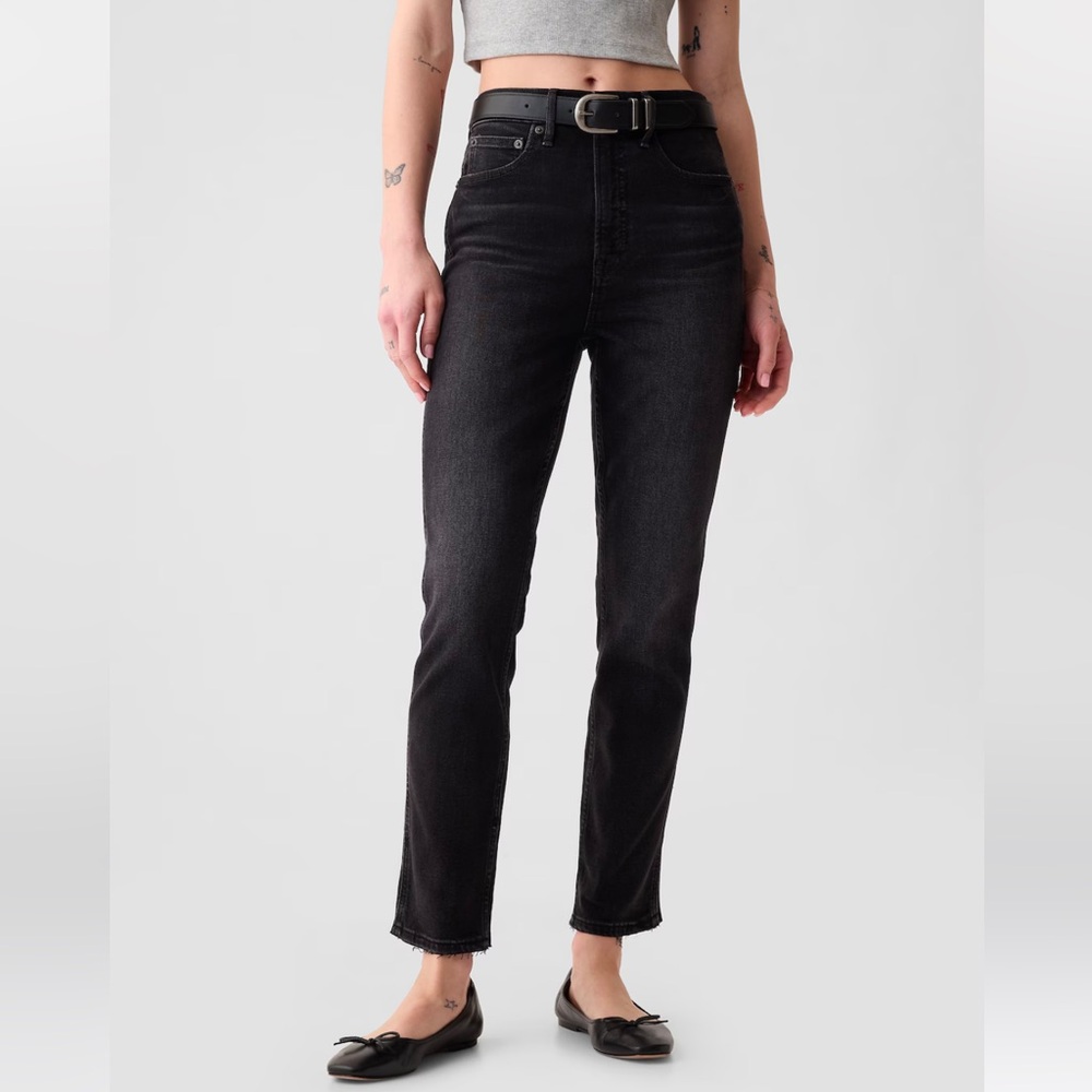 Gap Vintage Slim High Rise Black size 30 Tall